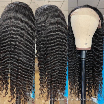 Deep Wave Transparent Lace Frontal Wig Cheap Curly Brazilian Virgin Natural Human Hair Hd Full Lace Front Wig For Women Vendor